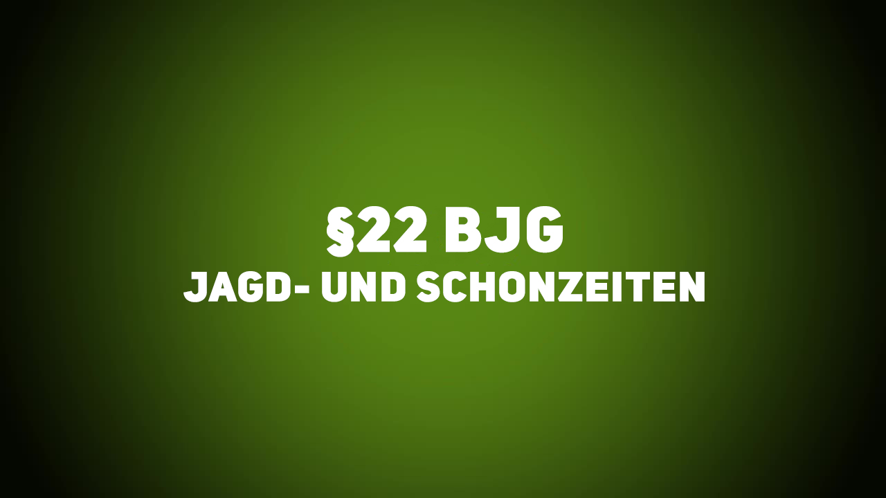 Jagdrecht – BJG §22 – Jagd- und Schonzeiten