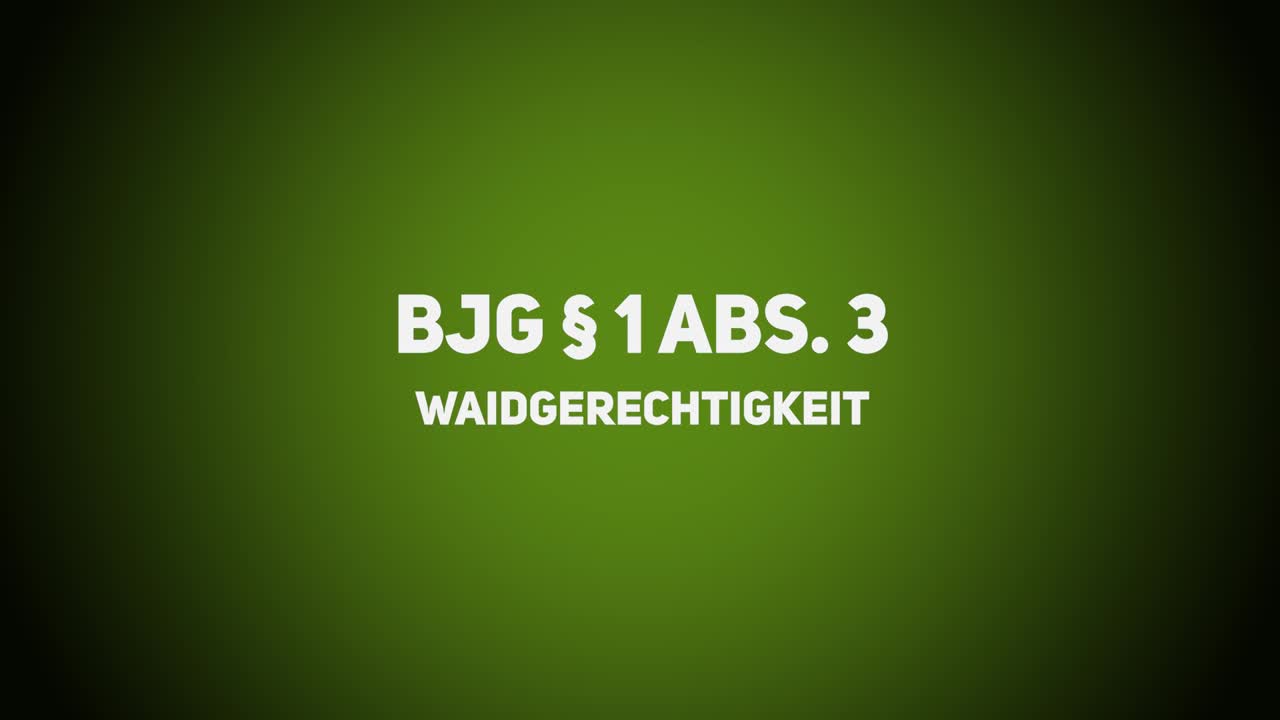 Jagdrecht – BJG §1 Abs3 – Waidgerechtigkeit